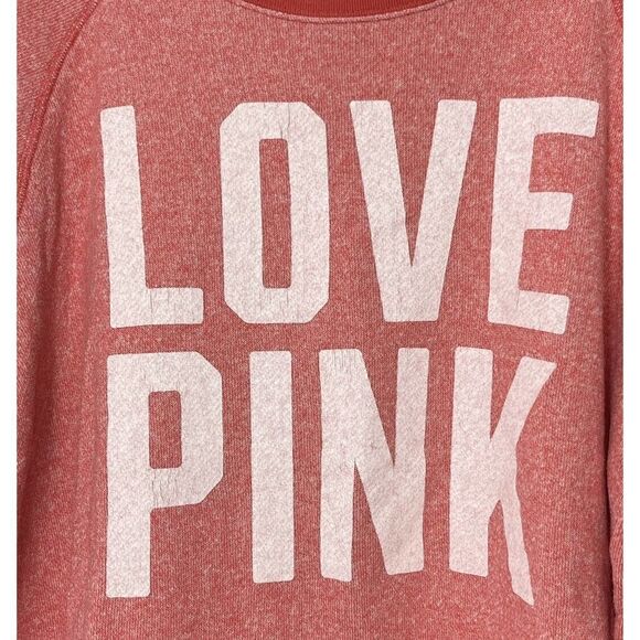 PINK Victorias Secret Sweatshirt Red Relaxed Fit Longline Athleisure Size Small - Picture 5 of 6
